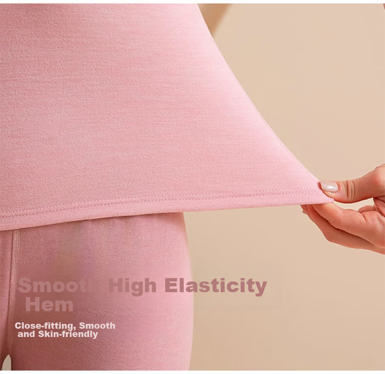 LangSha Women's Thermal Underwear, New Autumn And Winter 2026 Collection, Cashmere And Silk Blend, 7A Antibacterial Round Neck, Warm Base Layer Top And Bottom Set 22