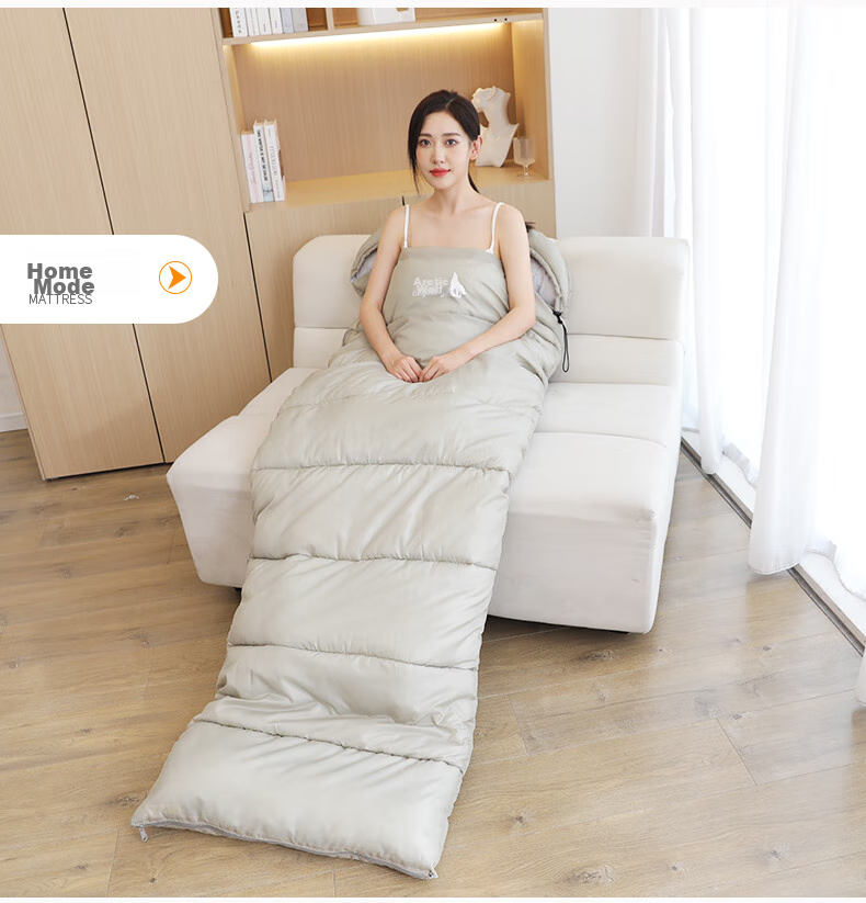 BeiJiLang Crystal Fleece Sleeping Bag Thickened Autumn Winter Outdoor Camping Car Nap Anti-Kick Warm Single Sleeping Bag Cold Resistant Quilt 14