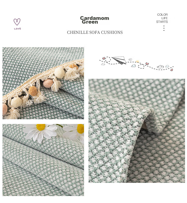 AVIVI Sofa Cushion, All-Season Non-Slip Sofa Cover, Throw Blanket, Armrest And Backrest Towel, 90*90 Cm, Nutmeg Gree 19