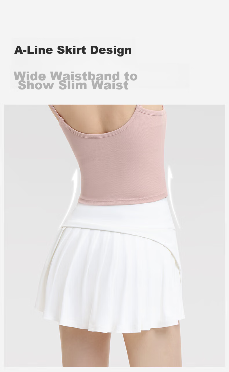 KAZUKOIN High-Waisted Skirt for Women, Spring And Autumn Outdoor Sports Fitness Yoga City Light Outdoor A-Line Pleated Skirt 8