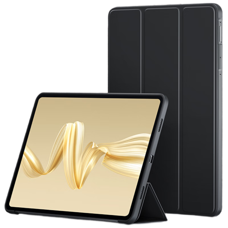 BIAZE Protective Case for Huawei MatePad Pro 12.2, Compatible with 2025/2024 Models of Huawei Tablets, 12.2-Inch Tri-Fold Full Coverage Smart Sleep Protection Case PB542 Jingang Black