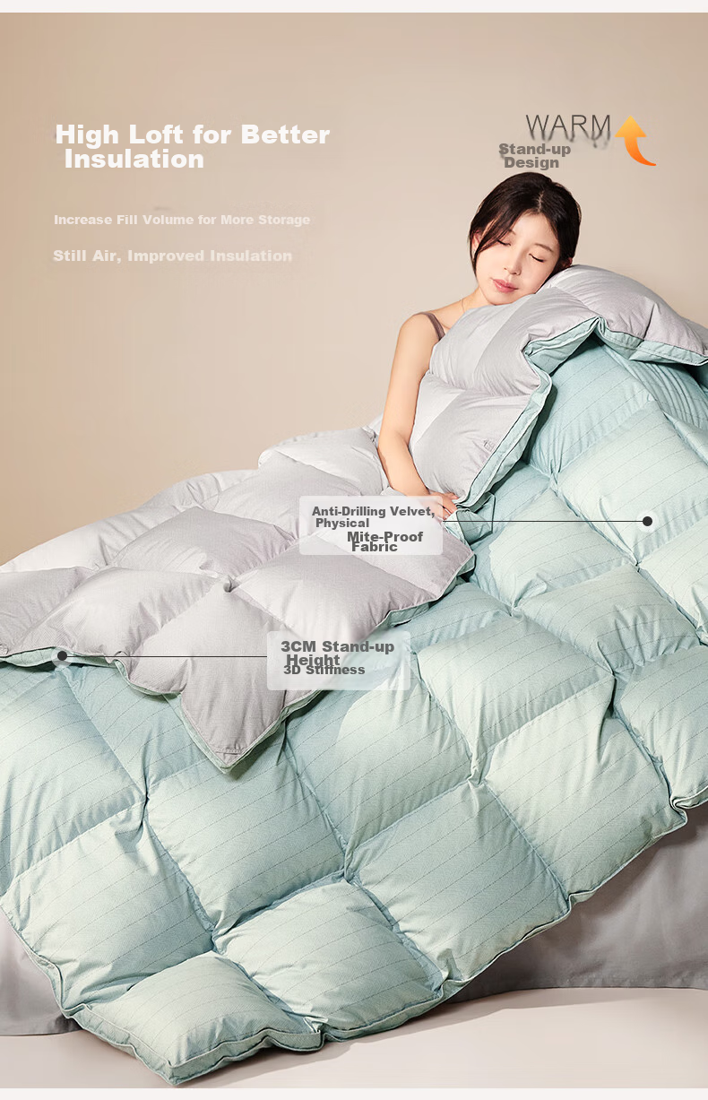 LUOLAI Home Textiles, down Comforter, 95% Goose Down, Machine Washable, Class A Anti-Mite, Warm Winter Duvet Insert, Approximately 4.3 Jin (2.15 Kg), Pink 5