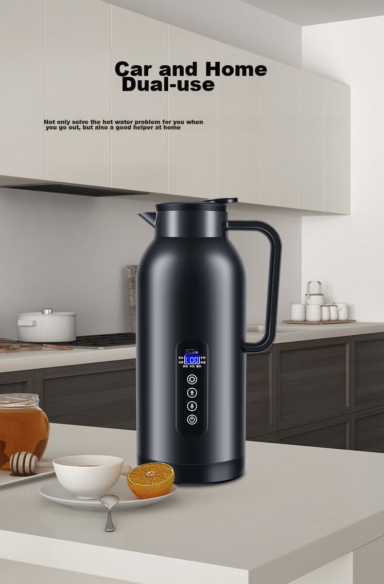 SECRETSBOX 1.5L Car Kettle, 12V/24V Universal for Cars And Trucks, Smart Large Capacity Car Hot Water Kettle with Electric Heating 12