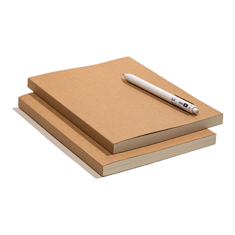 Deli A5 Single Notebook 128 Sheets Kraft Paper Ruled Softcover Binding Notebook Homework Draft Notebook JA5128