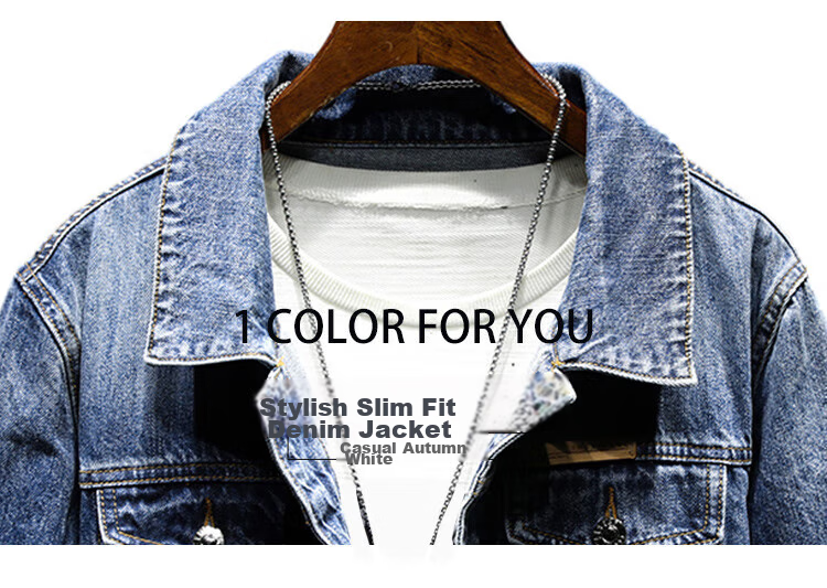 Jeanswest Denim Jacket for Men, 2026 Autumn Korean Style Trendy Loose Versatile Casual Denim Workwear, Black And Gray, Size L 3