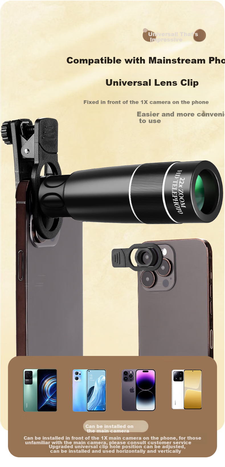 HaleBor Concert Photography Tool, Smartphone Lens Telephoto High-Definition External Camera, Live Streaming Music Festival Magnifier 3