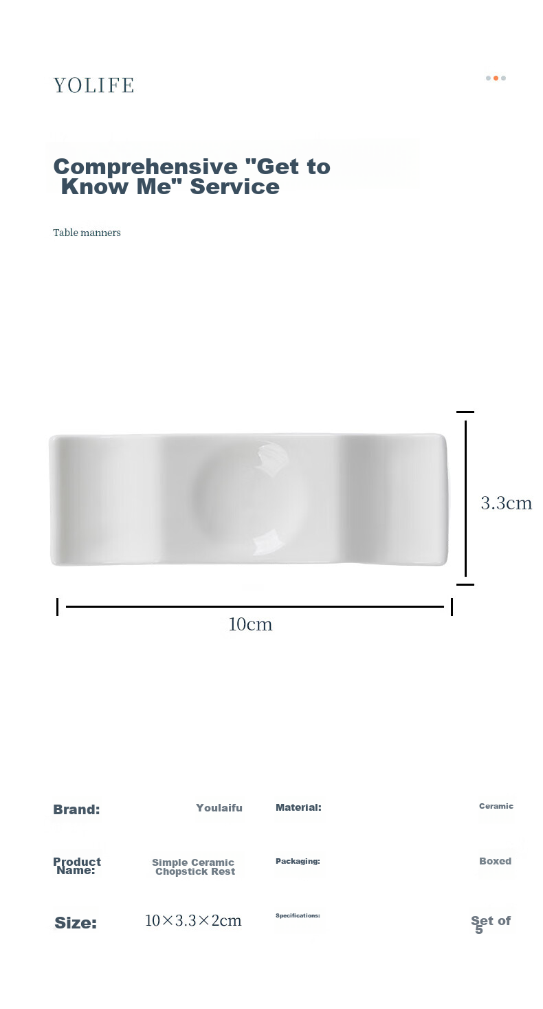 Youlaifu Chopstick Rest, Household Holder, Chinese-Style Dining Table Chopstick Support, Hotel And Commercial Use Chopstick Pillow, Pack of 5 10