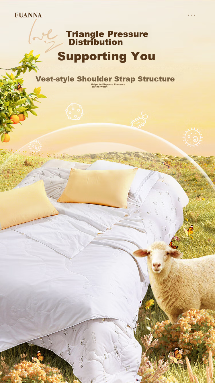 FUANNA Shunuan 100% Wool Silk Two-In Comforter Set, Thickened Duvet, 5kg, 230*229cm, White 4