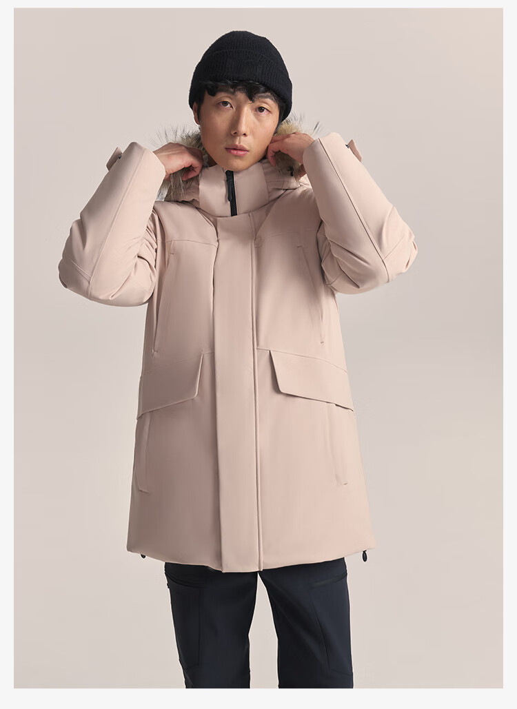 JD Jingzao Outdoor Extreme Cold Expedition Goose Down Jacket Heat Retention Men's Waterproof Mid-Length Parka Rock Gray S 8
