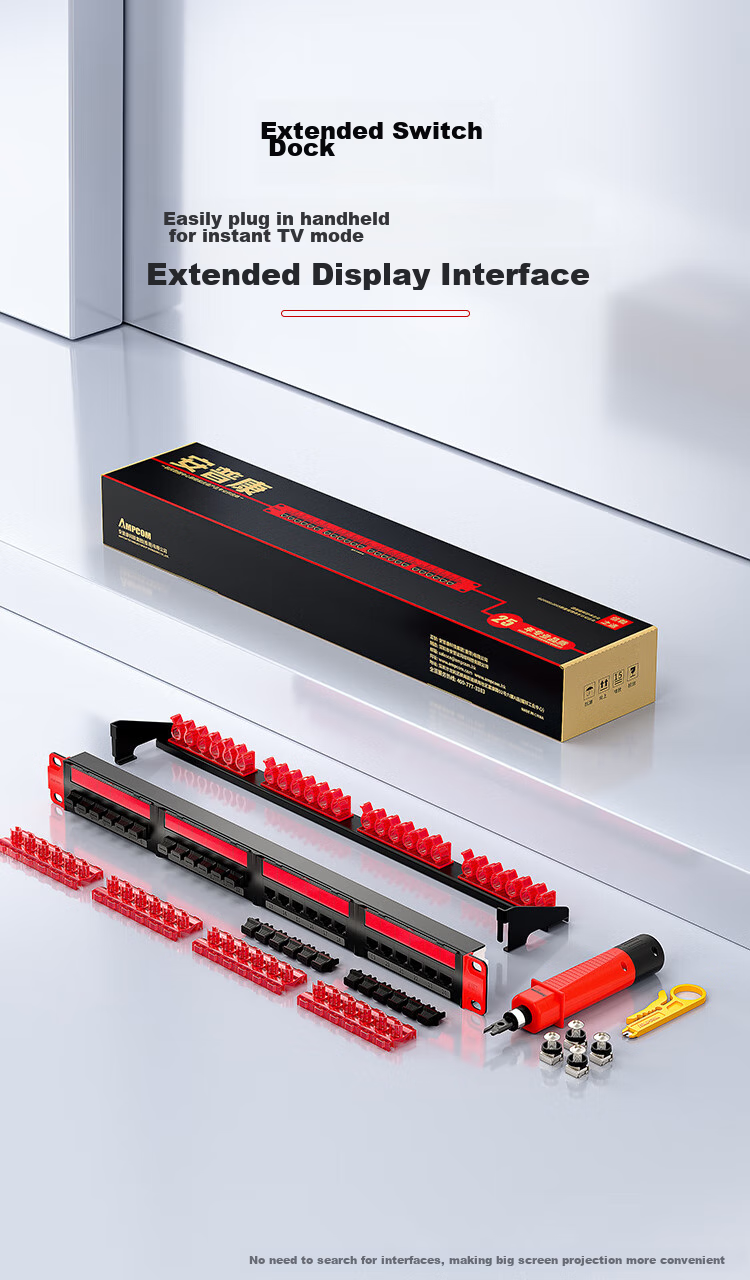AMPCOM Patch Panel with 24 Ports, Cat5e Network Cable Patch Panel, 1U Rack-Mounted CAT5E Network Patch Panel, 15U Gold-Plated Xuerke Test AMCAT5E1924 20