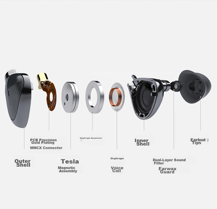 Iriver Astell&Kern AK T9iE Tesla Dynamic In-Ear Earphones, Titanium Black, Gift 6