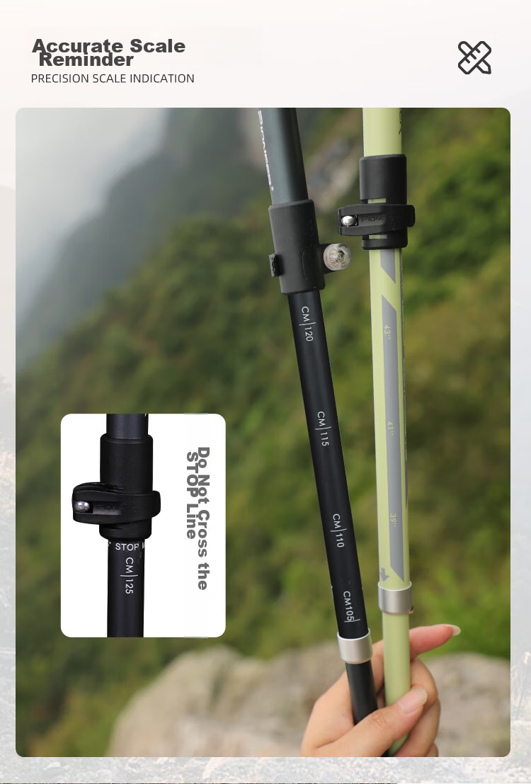 Pioneer Tianlangxing 9 Series Trekking Pole, Carbon Fiber And Aluminum Alloy Folding Model, Extendable Outdoor Walking Stick for Elderly, Qingsha 13
