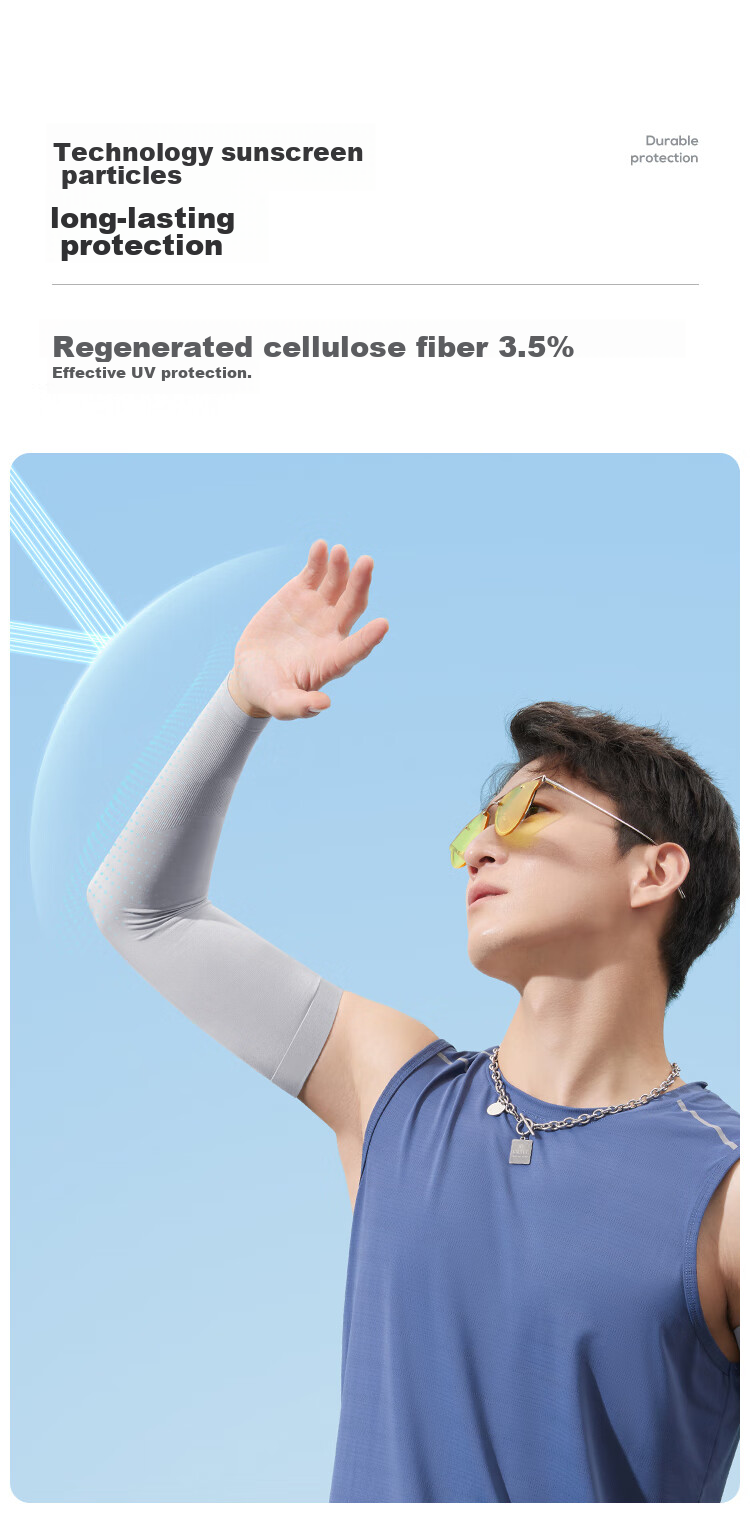 HLA Ice Sleeve Sun Protection Arm Sleeves for Men And Women, Loose-Fitting UV Protection Cooling Arm Sleeves for Outdoor Cycling 5