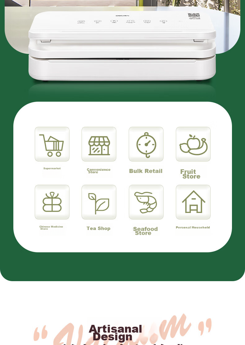 Deli Home And Commercial Vacuum Sealer, Small Vacuum Packaging Machine, Food Sealing Machine, Fully Automatic Vacuum Machine, Wet And Dry Dual-Use Vacuum Preservation Sealing Machine LM666 16