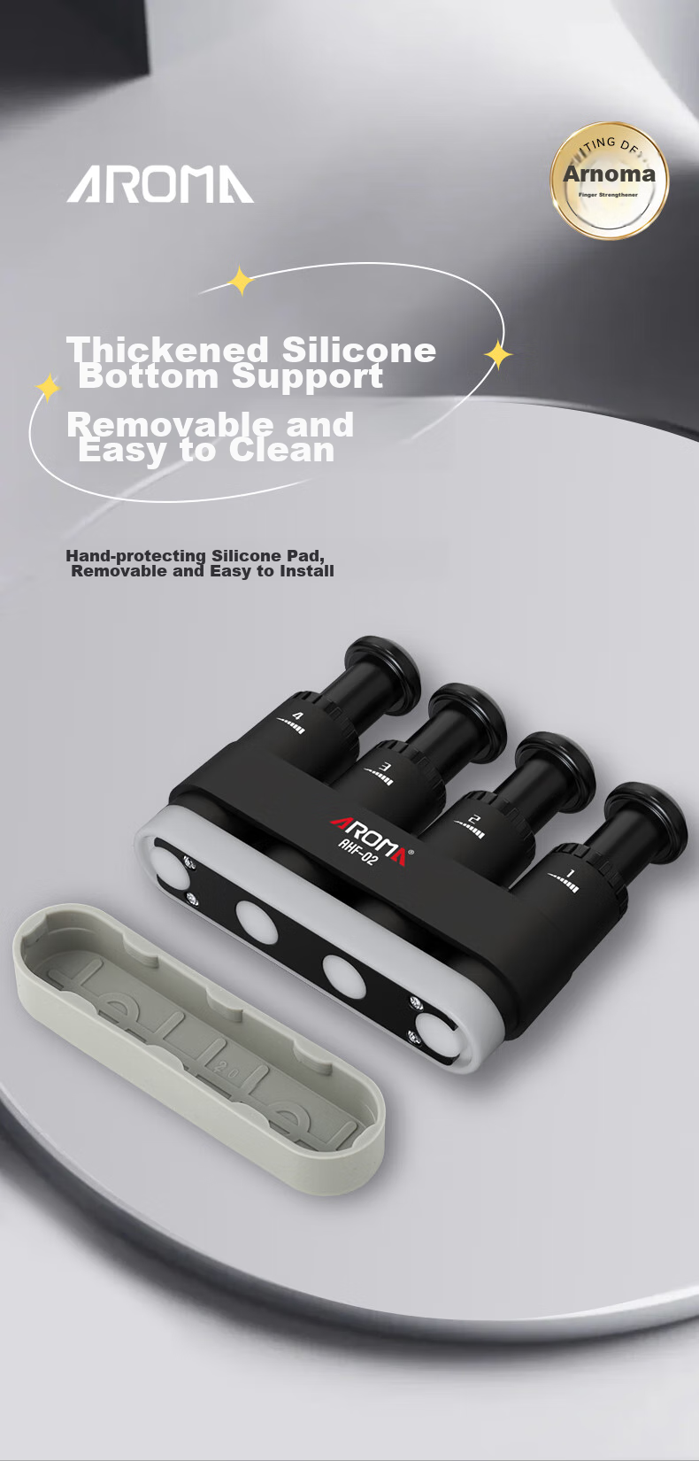 AROMA Adult Finger Strengthener, Piano Finger Trainer, Guitar Grip Exerciser AHF-03 8