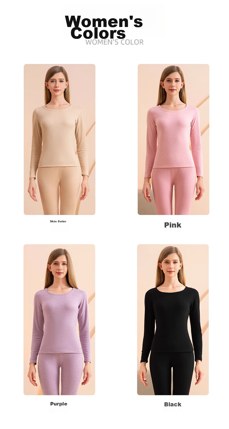 LangSha Women's Thermal Underwear, New Autumn And Winter 2026 Collection, Cashmere And Silk Blend, 7A Antibacterial Round Neck, Warm Base Layer Top And Bottom Set 18