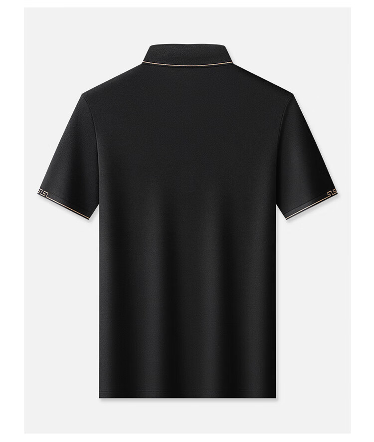 Aidengbao Summer Short-Sleeve Polo Shirt for Men, Embroidered Business Commute Collared Polo T-Shirt, Black 01185/100A(3XL) 6
