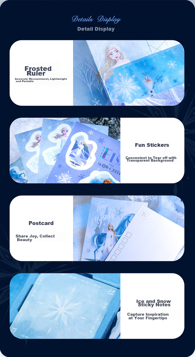 Disney Stationery Notebook, Journal, Gift Box, High-Quality Notebook, Children's Birthday Gift, Elsa Princess Light Blue, for Girls Aged 10-12 8