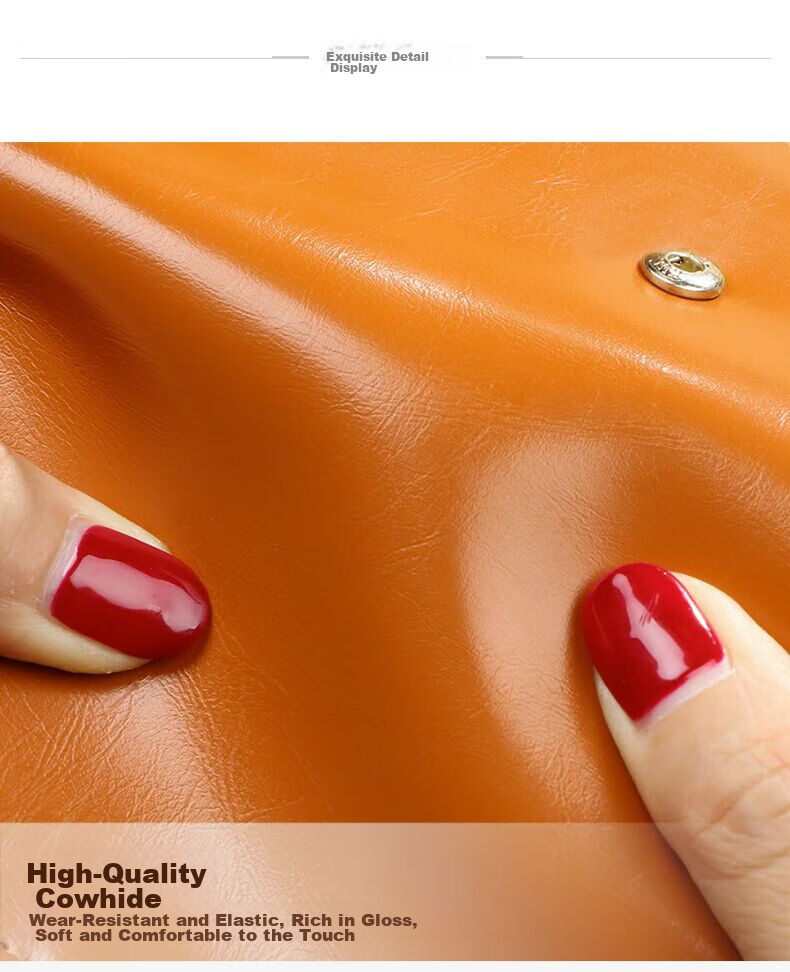 Viney Leather Women's Wallet, Foldable Short Coin Purse, High-End ID Card Holder, Integrated Brand Large Capacity Wallet, Leather Clutch 5