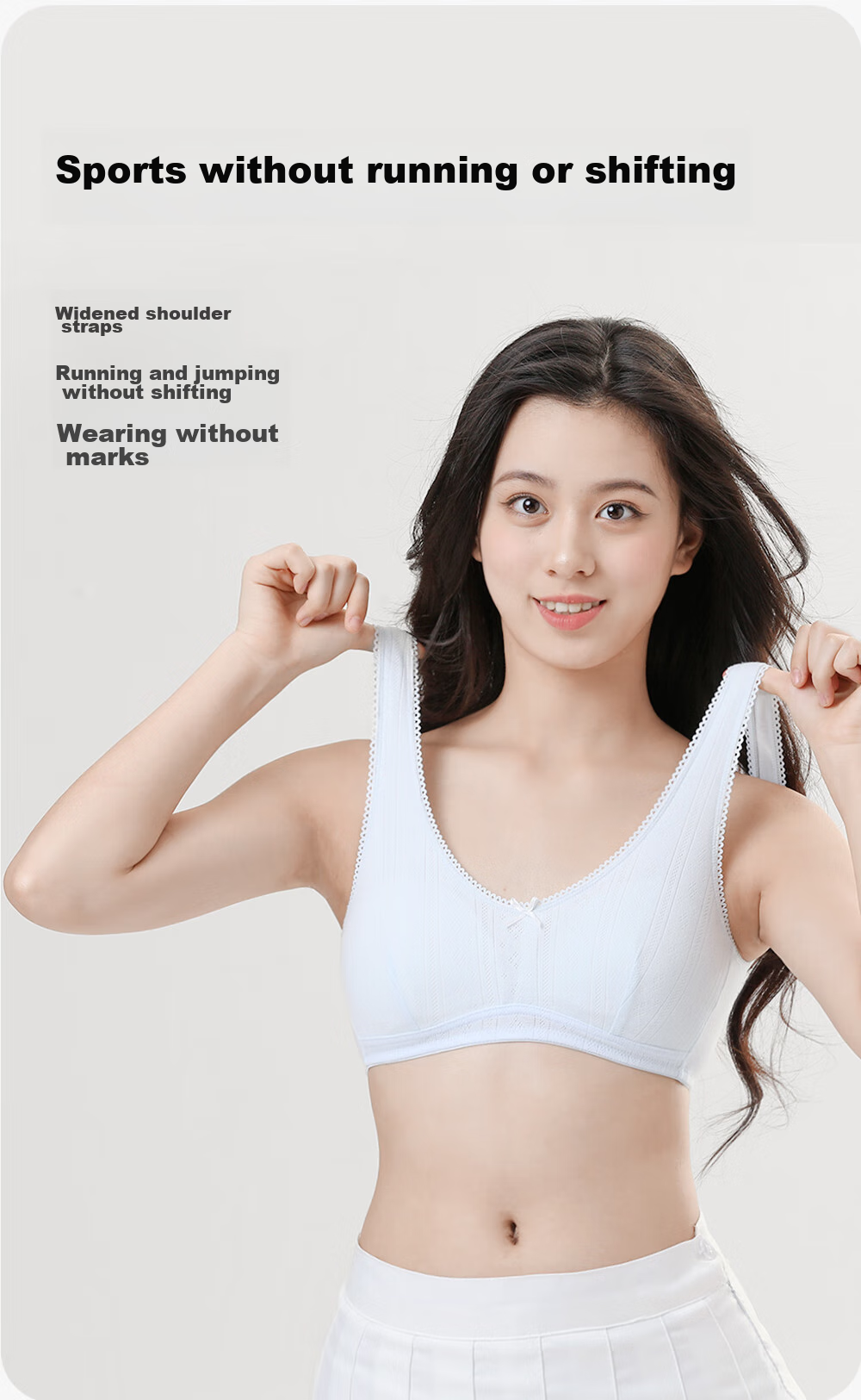 Ailier &ouluola Girls' Underwear for Teenagers 12-16 Years Old, Bra Training Bra for Puberty, Pure Cotton Camisole for Young Women, Size 80B 7