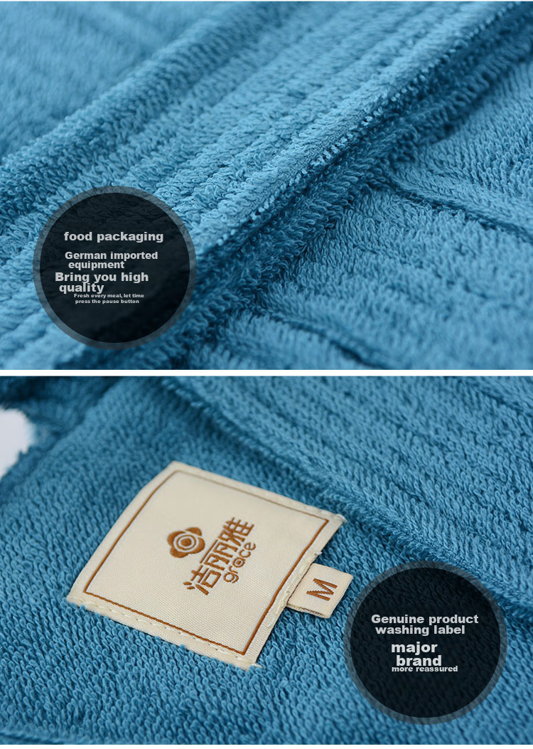 Grace Antibacterial And Anti-Mite Home Bathrobe, Pure Cotton Long Robe for Men And Women, Absorbent Hotel-Style Comfortable Couple's Bathing Suit 13