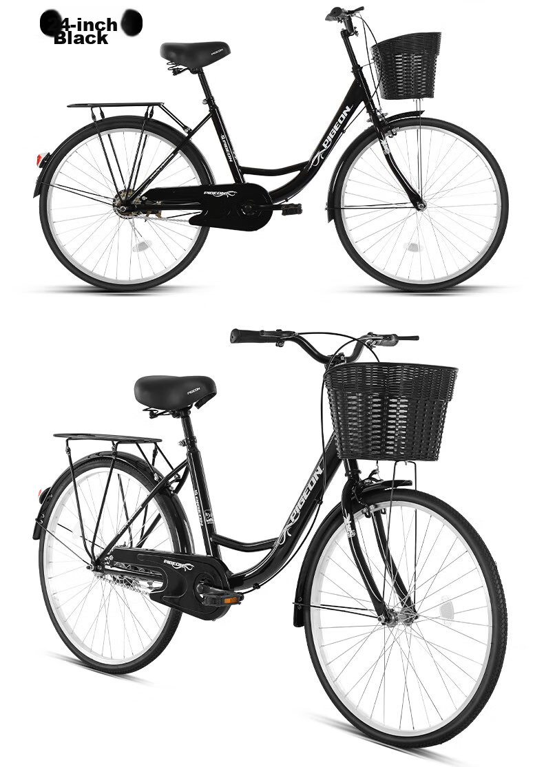 FG FLYING PIGEON City Bicycle, 24-Inch, Tubeless Solid Tire, Commuter Bike for Men And Women, Adult Student Urban Retro Style 15