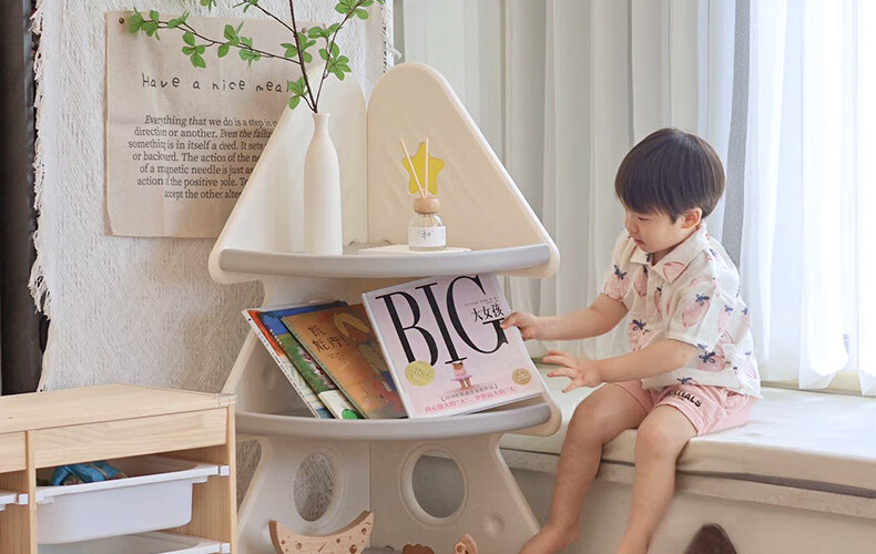 BabyViva Children's Storage Cabinet Corner Bookshelf Kids Room Christmas Tree Toy Picture Book Organizer Multi-Layer Storage Box 16