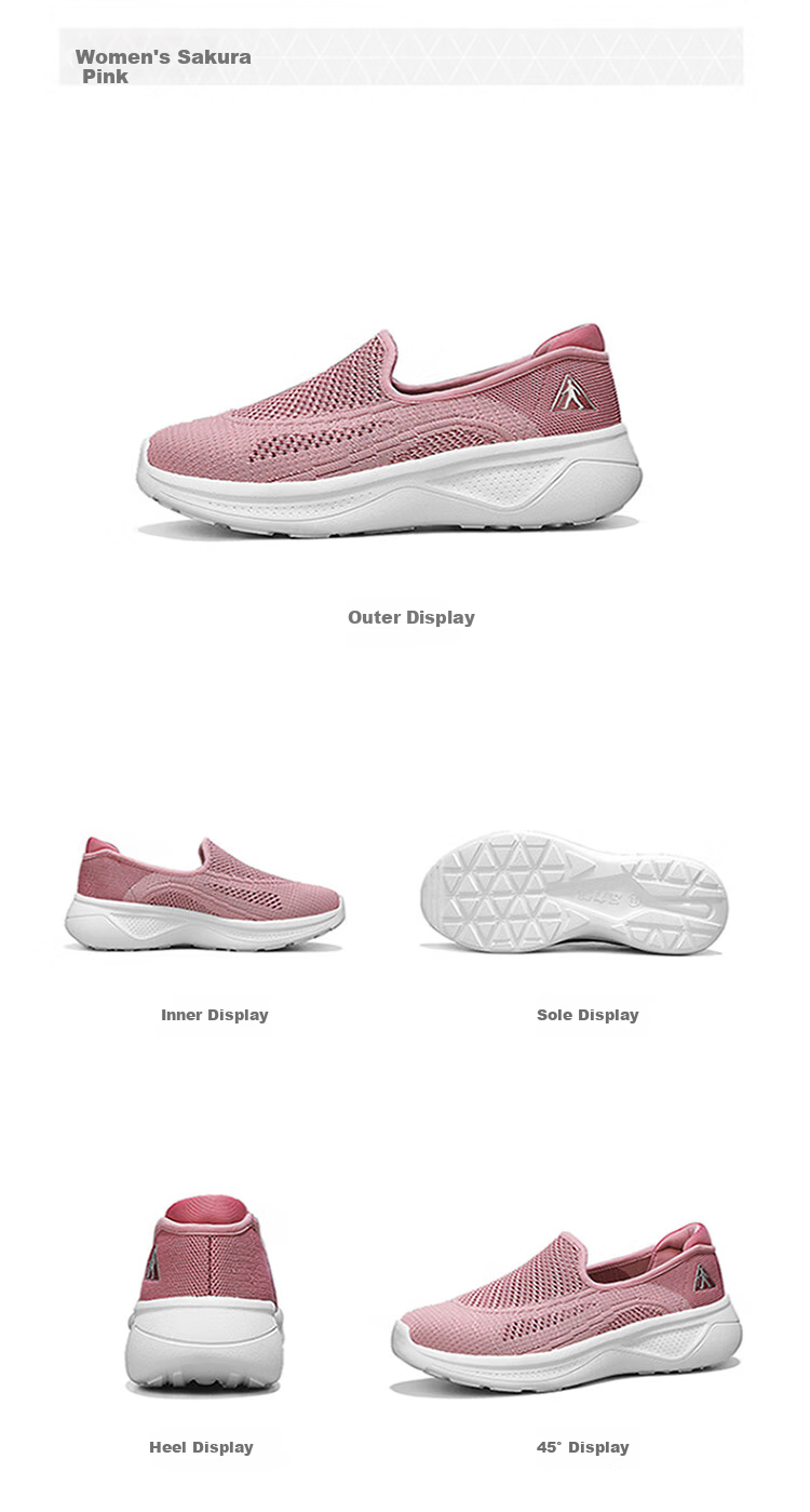Zulijian Elderly Shoes, Summer Women's Slip-On Casual Shoes, Middle-Aged And Elderly Ladies' Loafers, 8652K Cherry Blossom Pink, Size 37 8