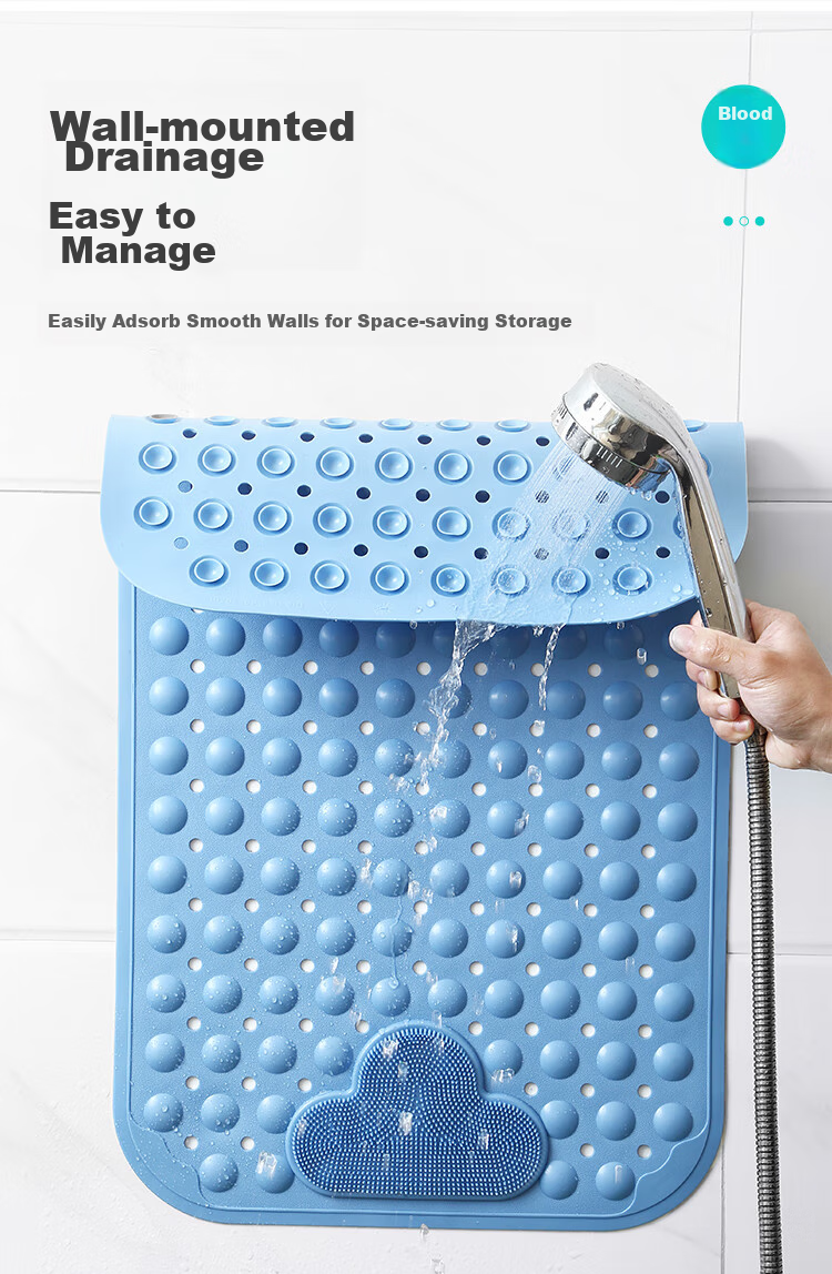 DeXi Bathroom Non-Slip Mat, TPE Bathroom Mat, Shower Room Specialized, Elderly Bathing Anti-Fall Floor Mat, 40x70cm 8