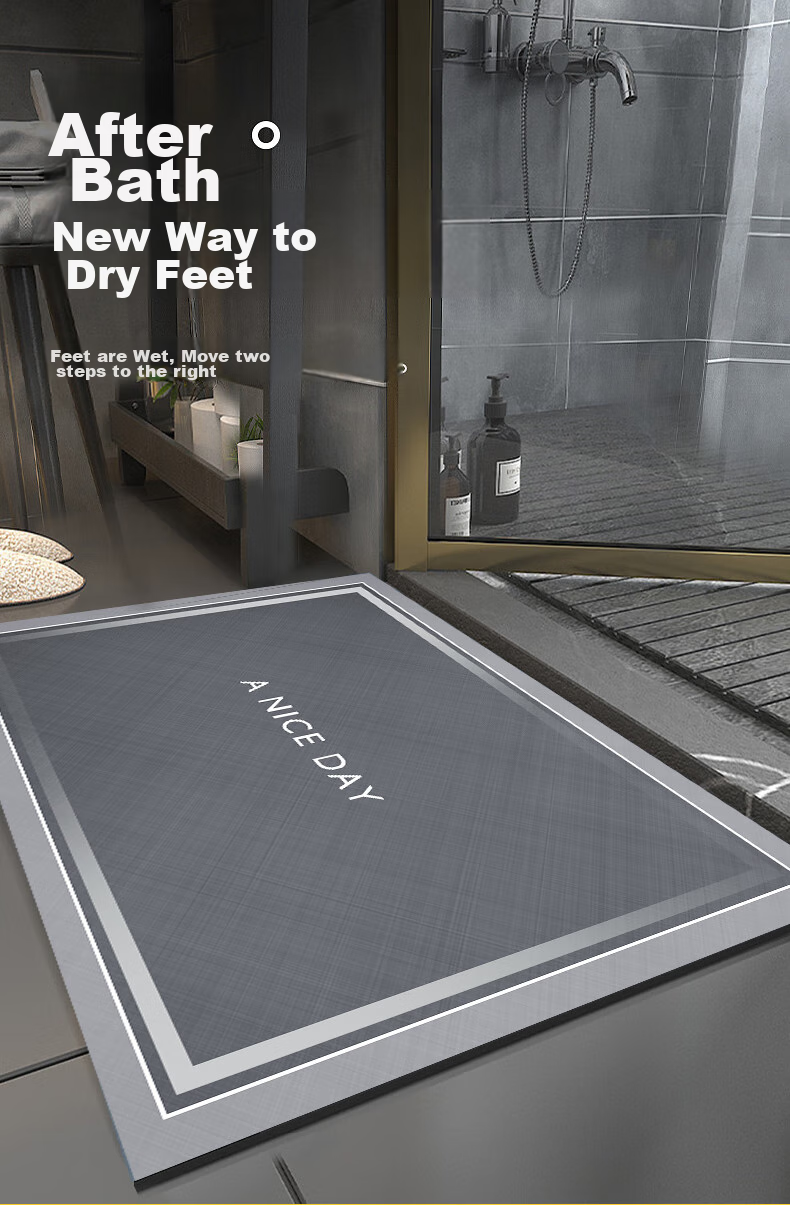 Zunchao Bathroom Mat, Absorbent Non-Slip Mat for Bathroom Entrance 1