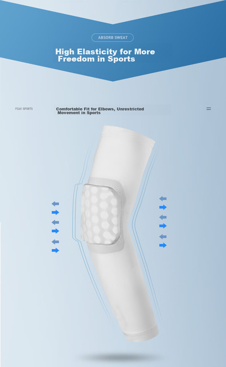 TEEIS Sports Elbow Guard, Men's Basketball Arm Brace, Honeycomb Anti-Collision Compression Elbow Support for Women, Badminton And Tennis Elbow Joint Protector 6