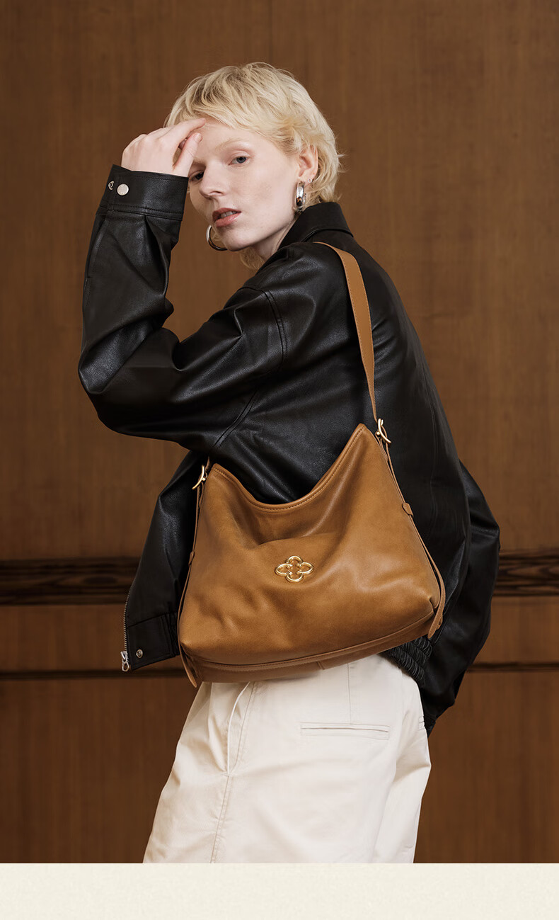 CASSILE [Celebrity Style] Cassile Tote Bag for Women, Vegetable-Tanned Leather Light Luxury Crossbody Hobo Bag, Birthday Gift 20