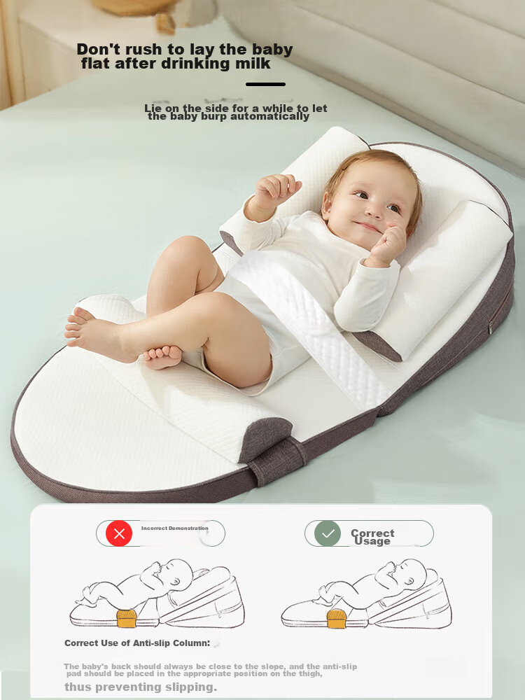 9I9 Baby Anti-Reflux Ramp Pad, Newborn Ramp Pillow for Feeding, Breastfeeding Pillow for Infants, A250 Coffee 11