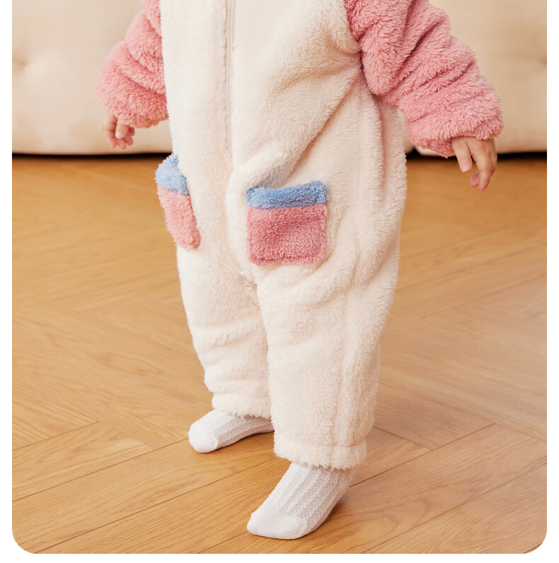 Beitaisi Baby Clothes Autumn Winter Padded Onesie, Thickened Warm Cute Fluffy Baby Outdoor Cotton Jacket Romper 6