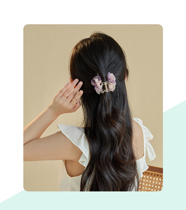 CHIMERA AB-Side Floral Hair Claw Clip, Shark Clip, Back of Head Hair Accessory, High-End Hairpin, Hair Ornament, Birthday Gift for Wome 8