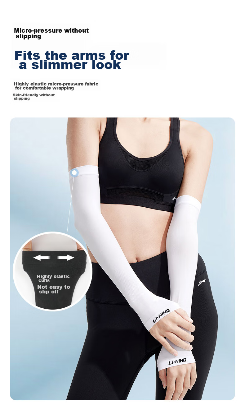 Li-Ning Ice Sleeves, Sun Protection Arm Sleeves for Men And Women, Summer Ice Silk Arm Sleeves, Cycling Sports Arm Guards, Outdoor UV Protection Sunshade 10
