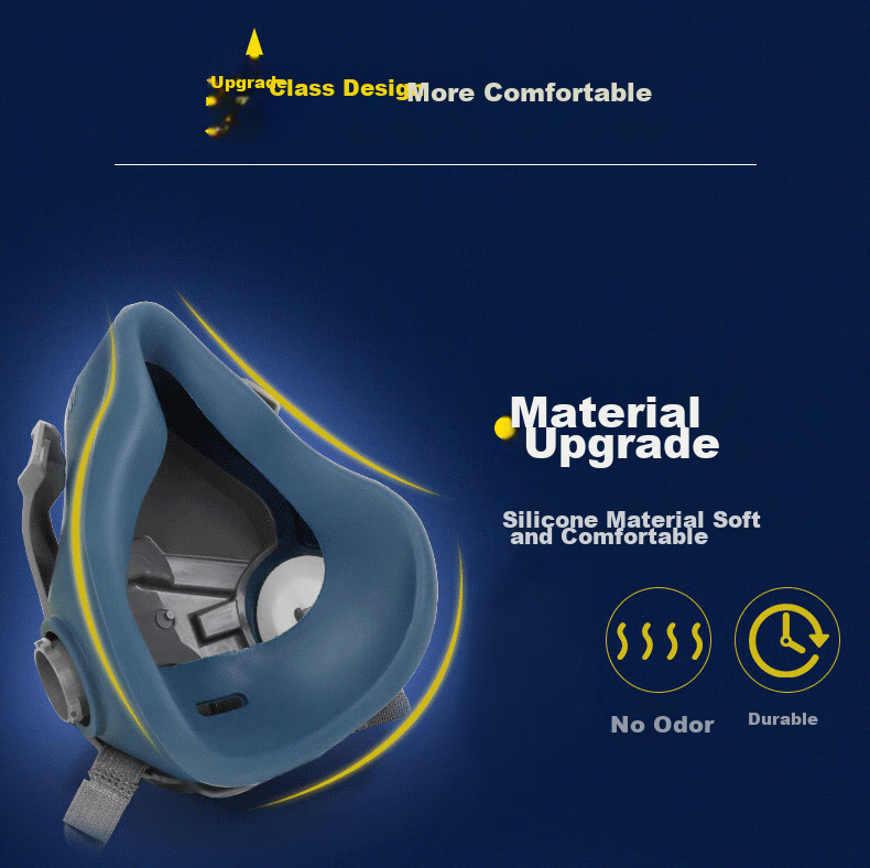 3M 6502+2097 Silicone Dust And Toxic Gas Mask Respirator for Breathing Protection Against Particulates, Organic Vapors, And Odors 6