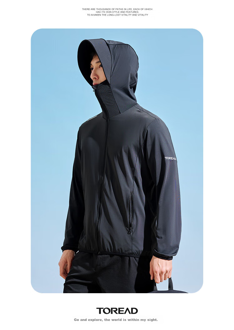 TOREAD Ice Silk Knit Sun Protection Shirt for Men, Breathable Spring And Summer UV-Resistant UPF50+ Sunscreen Jacket Skin Coat 20