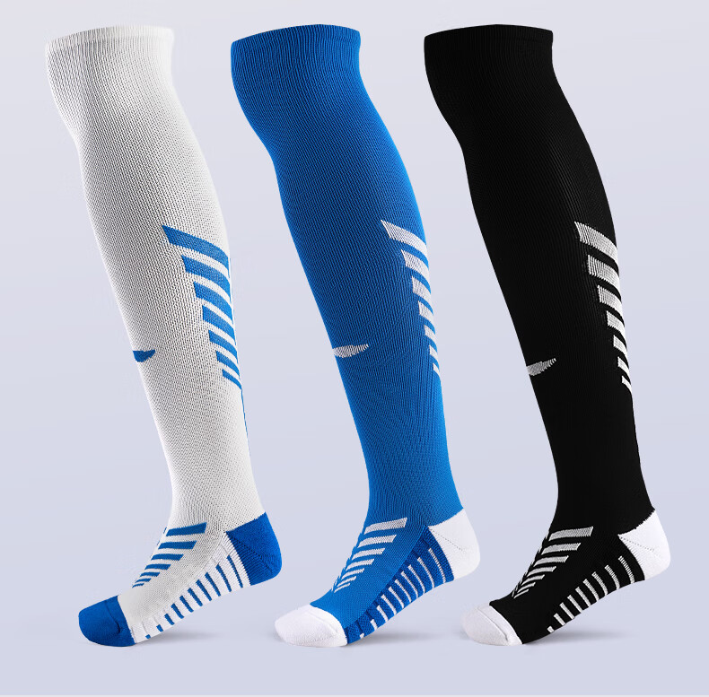 Li-Ning Soccer Socks for Adults, Children And Students, Non-Slip Long Over-Knee Socks with Terry Bottom, Sports Training Socks for Men And Women, Blue, M Size 2