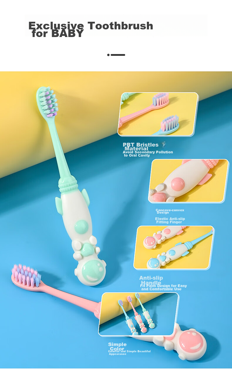 BRUSHING BEAR Children's Toothbrush Soft Bristles for Ages 3-6 to 7-8 Boys And Girls Elementary School Students Teething Period 8-Pack 3