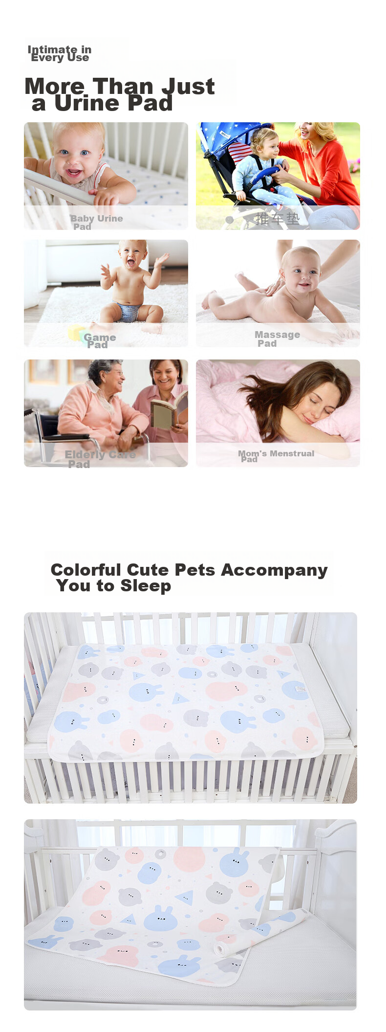 Babyprints Disposable Diaper Changing Pad, Washable, Waterproof, Breathable Nursing Mat, Bed Sheet Pad, Klikli, 1 Pack, 70*50cm 5