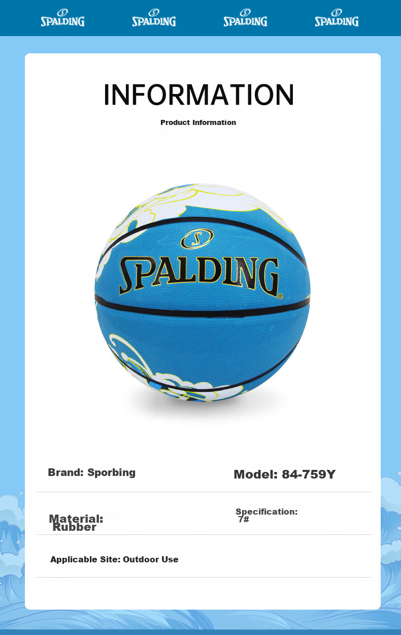 SPALDING Flame Outdoor Rubber Size 7 Basketball, 84-758Y 6