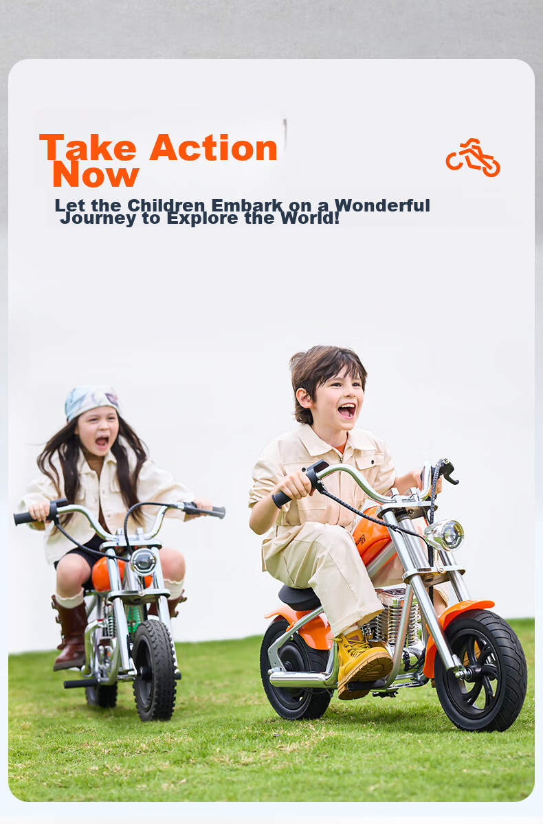 Baofengqishi Children's Electric Motorcycle Two-Wheeler Scooter for Ages 3-12, Small Electric Scooter Birthday Gift C12 Exploration Black 16