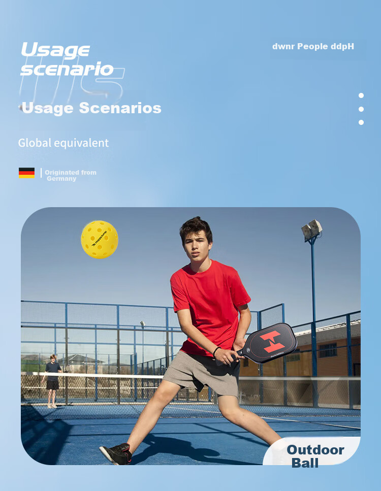 HiJump (Germany) LED Glow Pickleball Night Vision Indoor Outdoor 40-Hole Pickleball Ball 5