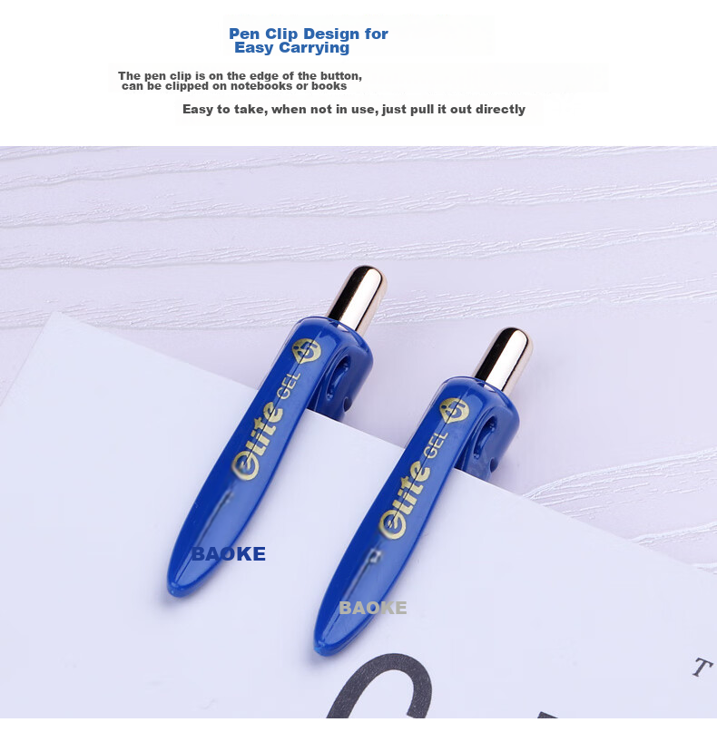 BAOKE PC1911 Black 0.5mm Retractable Gel Pen, Bullet Tip, Signature Pen, 12 Pens/Box 7