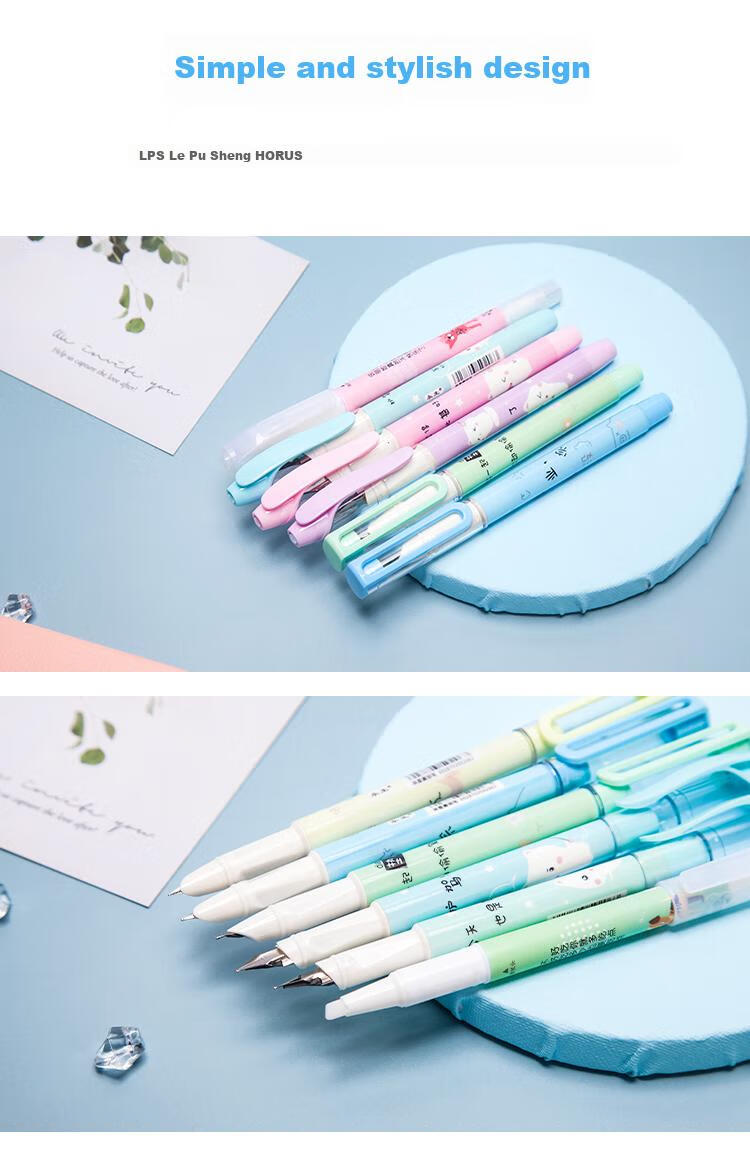 Yongsheng School Opening Gift Fountain Pen Soft Rubber Grip Posture Correction for Third Grade Elementary Students Beginner Handwriting Practice Dark Nib Replaceable Ink Cartridge 3042A Morandi Color 12 Pens Per Box 11