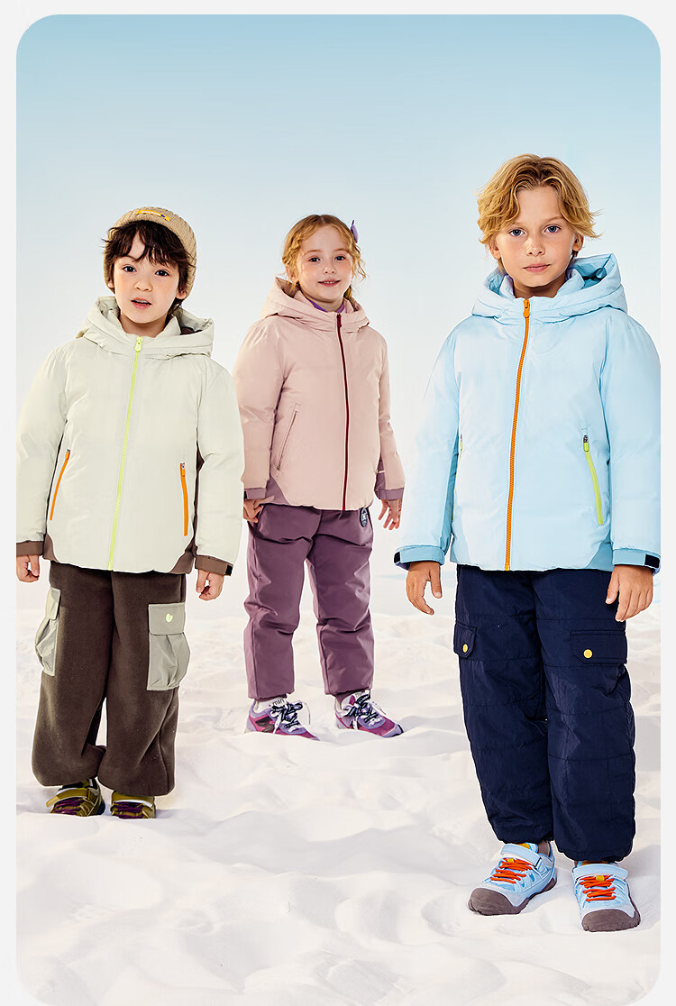 Minibala Kids Unisex Down Jacket Baby Warm Hooded Coat 2025 Winter Waterproof Windproof Dustproof 3