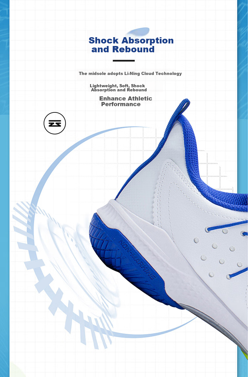 Li-Ning Men's Fuzhuo Shoes, Third Generation LITE Professional Sneakers, Shock-Absorbing And Rebound, for Competition And Training 3