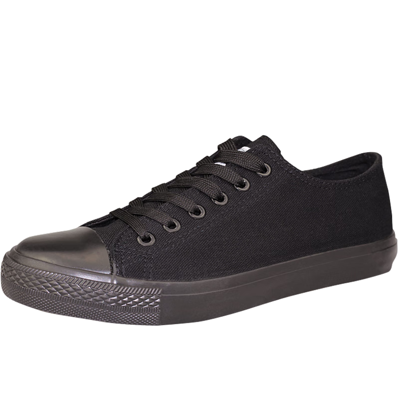 Warrior Canvas Shoes for Men And Women, Simple Versatile Casual Shoes, Low-Top Student Sneakers WXY167 Black 44
