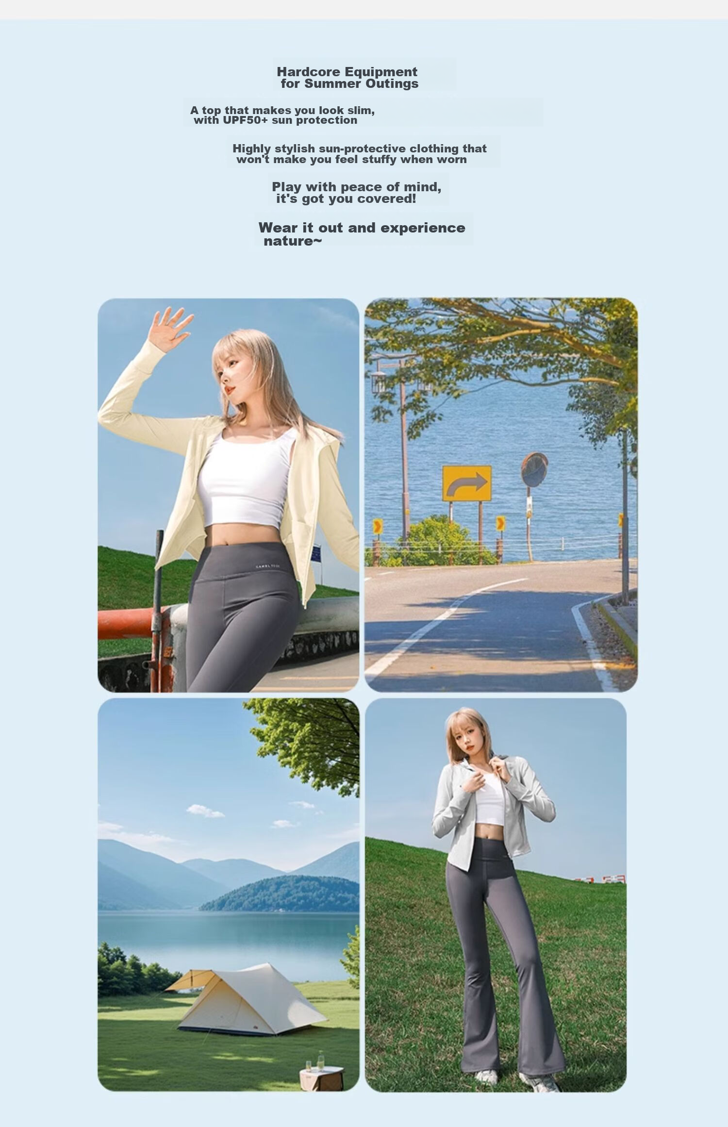 CAMEL Yoga Wear Ice-Cool Sun Protection Jacket, Moisture-Wicking Quick-Dry Lightweight Breathable Outdoor Clothing Y24BA06021 5